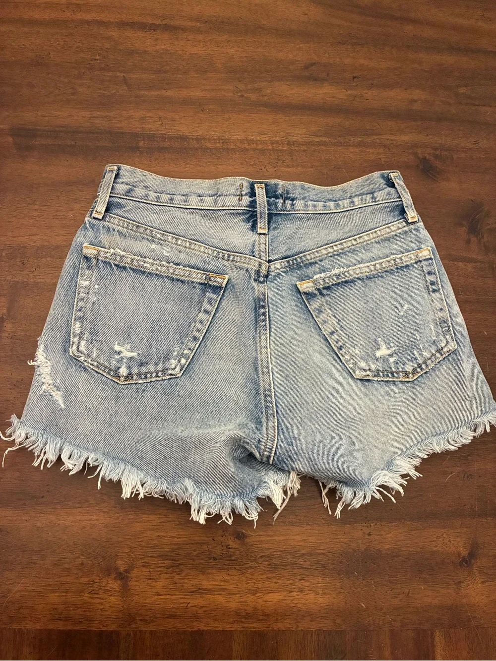 Agolde Parker Jean Shorts Women’s 24 Denim Cut Off Distressed Button Fly - Picture 3 of 3